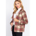 Notched Collar Plaid Jacket