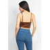 Sleeveless Corset Velvet Crop Top