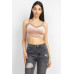 Sleeveless Corset Velvet Crop Top