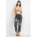 Sleeveless Corset Velvet Crop Top