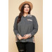 Plus Size Printed Patchwork Contrast Button Up Shirt