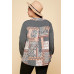 Plus Size Printed Patchwork Contrast Button Up Shirt