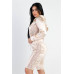 Satin Lace Details Long Sleeve Hooded Crop Top & Biker Short Set