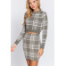 Check Jacquard Sweater Mini Skirt