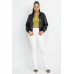 Faux Leather Hoodie Jacket