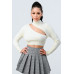 Lux Sweater Rib Cutout Mock Neck Crop Top