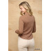 Solid And Cozy Soft Knit Mock Neck Top With Side Ruched Detail