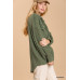 Mineral wash button down top with high low hem