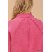 Mineral wash button down top with high low hem