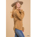 Mineral wash button down top with high low hem