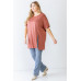 Plus Brick Round Neck Short Sleeve Relax Top