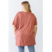 Plus Brick Round Neck Short Sleeve Relax Top