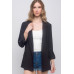 Woven Solid 3/4 Sleeve Blazer