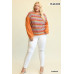 Novelty Knit And Solid Knit Mixed Loose Top With Drop Down Shoulder
