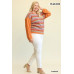Novelty Knit And Solid Knit Mixed Loose Top With Drop Down Shoulder