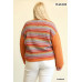 Novelty Knit And Solid Knit Mixed Loose Top With Drop Down Shoulder