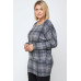 Boat Neck, Plaid Print Tunic Top, With Long Dolman Sleeves