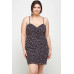 Plus Size Ditsy Floral Print On Mesh Fabric Cami Dress