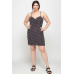 Plus Size Ditsy Floral Print On Mesh Fabric Cami Dress