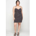 Plus Size Ditsy Floral Print On Mesh Fabric Cami Dress