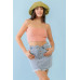 Dusty Peach Knit Strapless Crop Top