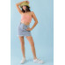 Dusty Peach Knit Strapless Crop Top