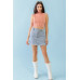 Dark Peach Ribbed Inside-out Sleeveless Mock Neck Crop Top