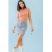 Dark Peach Ribbed Inside-out Sleeveless Mock Neck Crop Top