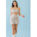 Mint Fuchsia Print Cotton Sleeveless Strappy Crop Top & High Waist Wrap Hem Mini Skirt Set