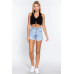 Halter Ruched Crop Sweater Knit Top