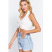 Halter Ruched Crop Sweater Knit Top