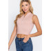 Sleeveless Rib Sweater Top W/zipper