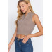 Sleeveless Rib Sweater Top W/zipper