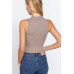 Sleeveless Rib Sweater Top W/zipper