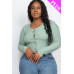 Plus Size Button Up Cropped Top