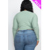 Plus Size Button Up Cropped Top