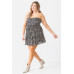 Plus Floral Print Ruched Ruffle Smocked Back Top & High Waist Flare Hem Mini Skirt Set
