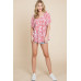Floral T/r Span Babydoll Top