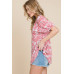 Floral T/r Span Babydoll Top
