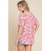 Floral T/r Span Babydoll Top