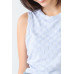 Baby Blue Chess Cage Print Cotton Blend Sleeveless Bodysuit