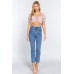 Short Slv Print Crop Woven Top