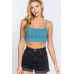 Back Ribbon Tie Cami Crop Top