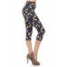 Baseball Printed, High Waisted Capri Leggings In A Fitted Style With An Elastic Waistband