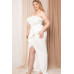 Pleated Detail Tube Top Plus Maxi Dress