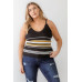 Plus Ribbed Ruffle Tank Top