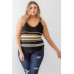 Plus Ribbed Ruffle Tank Top