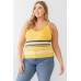 Plus Ribbed Ruffle Tank Top