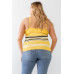 Plus Ribbed Ruffle Tank Top