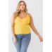 Plus Ribbed Ruffle Tank Top